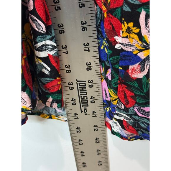 Eloquii Elements Floral Puff Sleeve Dress Sz 16 V-Neck Keyhole Boho Cottagecore - Picture 7 of 9